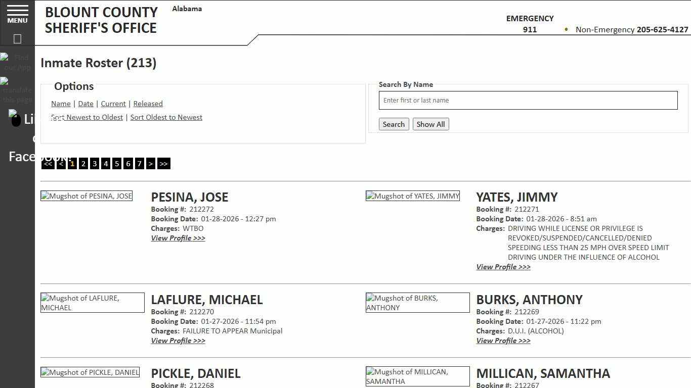 Inmate Roster - Current Inmates Booking Date Descending - Blount County Sheriff AL